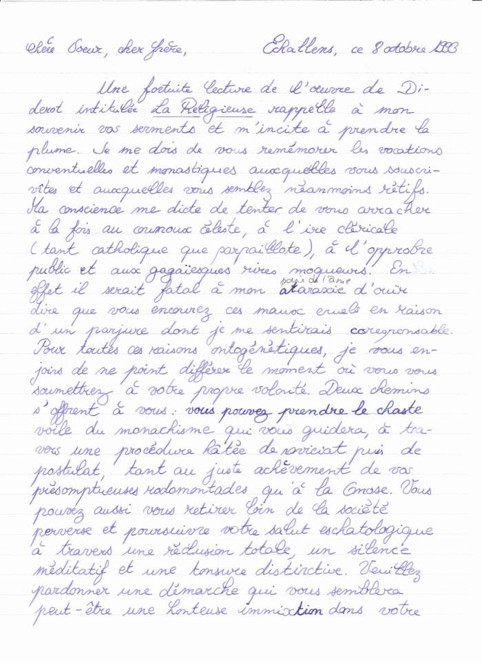 Lettre de Laure