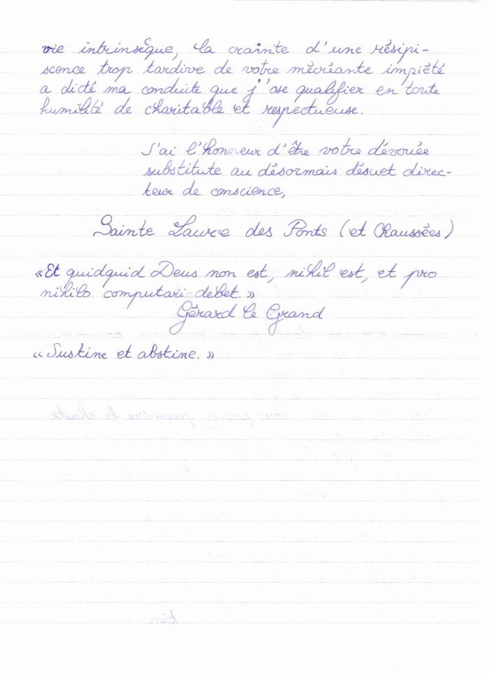 Lettre de Laure